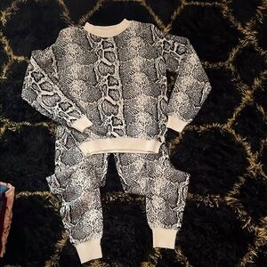 Snakeskin Print Sweater and Joggers Set